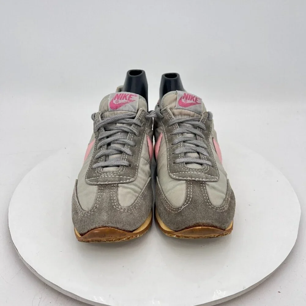 Vintage Nike Training Women Size 5 Grey Pink Suede Sneakers Made in Philippines